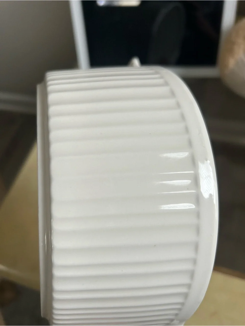 White Ceramic Mixing Bowl with Pour Spout - Home Kitchen